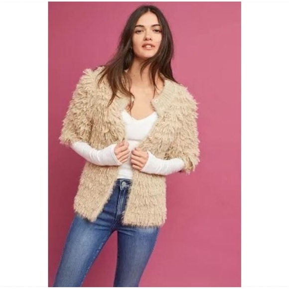 Anthropologie Knitted and Knotted Talah Shag Cardigan Sweater NWT Size XS - Picture 3 of 13